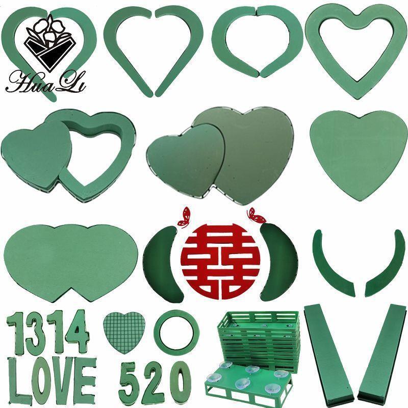 速发结婚花车韩式心环结婚礼车装饰婚庆花泥带吸盘大小桃心连心多