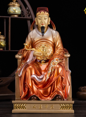 速发16房纯铜彩绘文昌君神像文曲星佛铜像像书寸供奉摆件