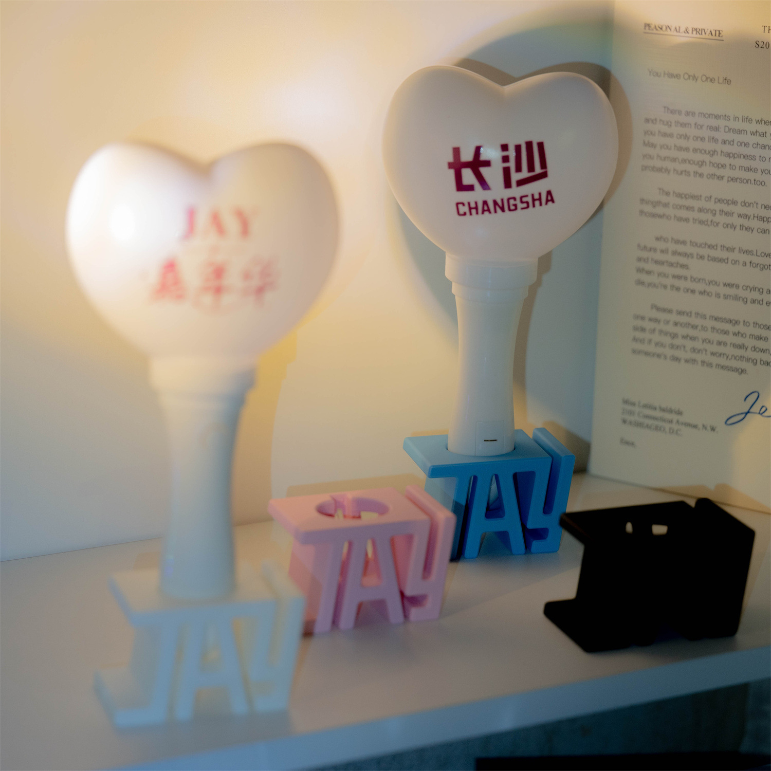 周杰伦荧光棒底座收藏摆件应援支