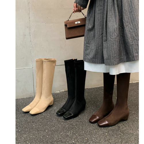 中跟长筒瘦瘦靴女高筒骑士靴
