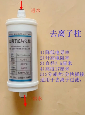 单只实验室超纯化柱PU水滤芯单通道纯水柱10寸20寸30寸注塑型外壳