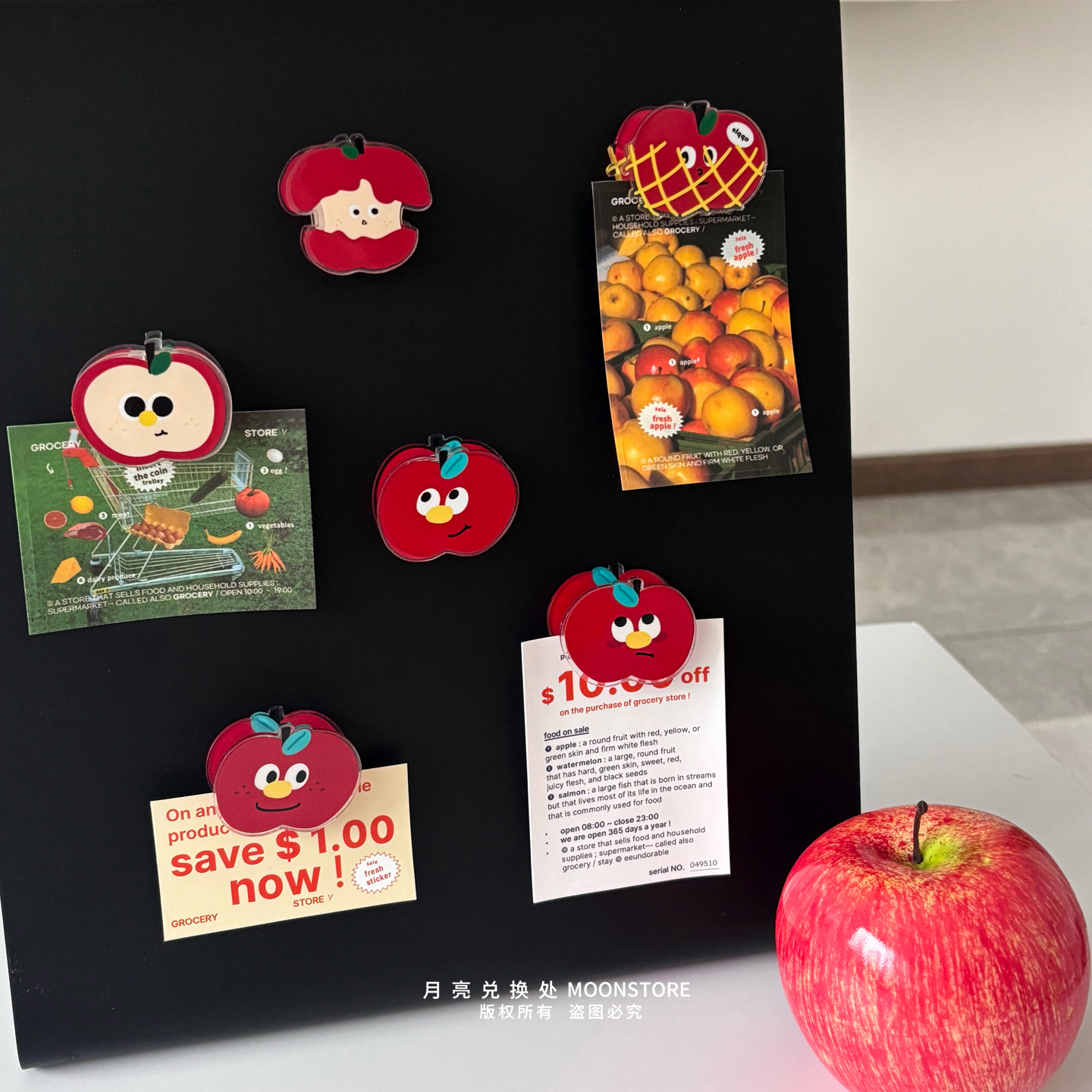 ins苹果夹磁吸冰箱贴无痕夹照片