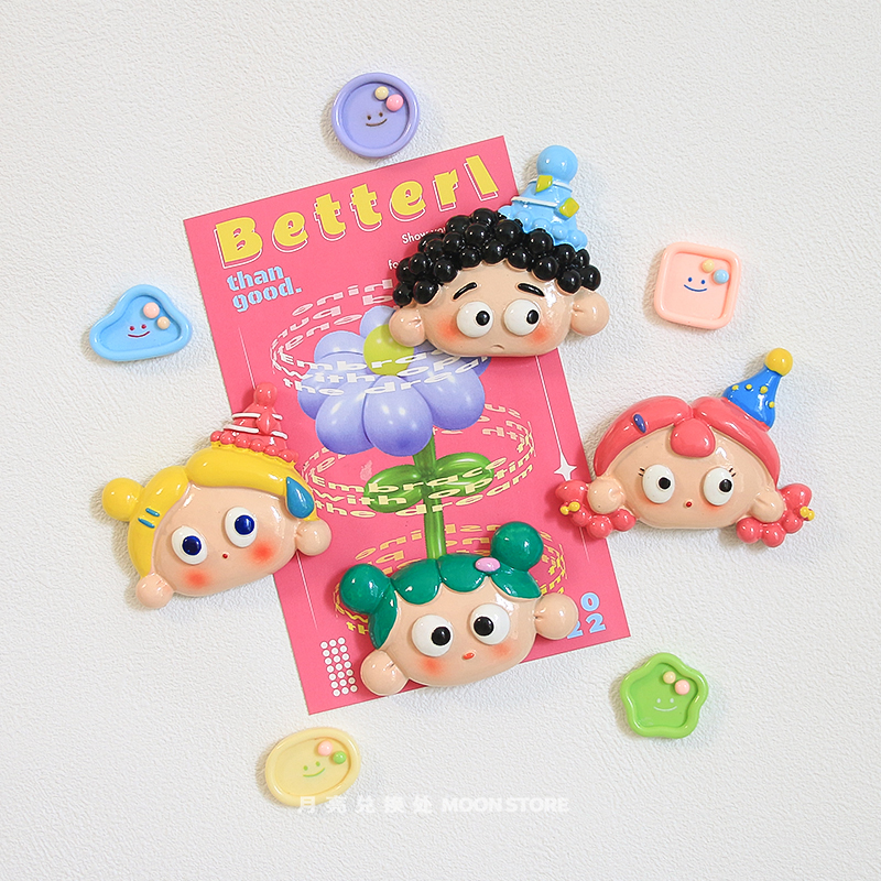 彩色巴多胺女孩冰箱贴磁吸装饰