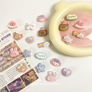 月亮兑换处 饰铁皮柜磁性贴 韩国ins小熊冰箱贴多巴胺少女心磁吸装