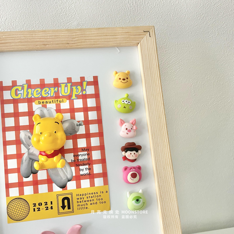 可爱卡通冰箱贴洞洞板留言板磁吸