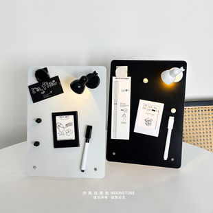 ins桌面磁吸留言板立式记事板磁性冰箱贴办公备忘提示板便利贴