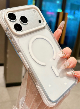 真空气巨防摔适用苹果17ProMax新款手机壳phone16pro强力磁吸17pro气囊气垫15pm简约情侣女款16promax保护套