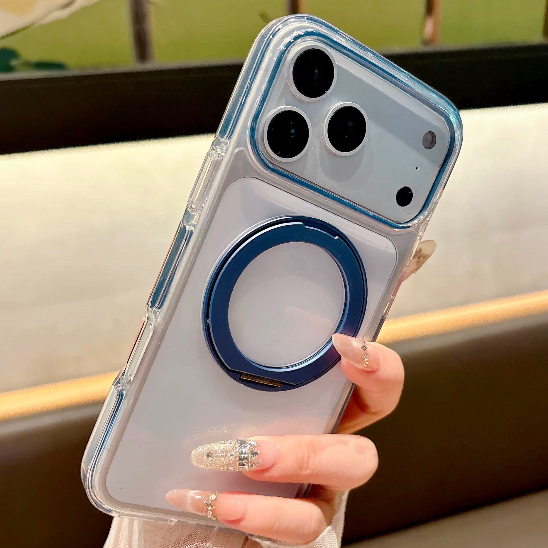 360°旋转折叠支点壳适用苹果16promax手机壳iphone17升级版15pro磁吸支架16冰晶透明14高级感全包防摔17硬壳