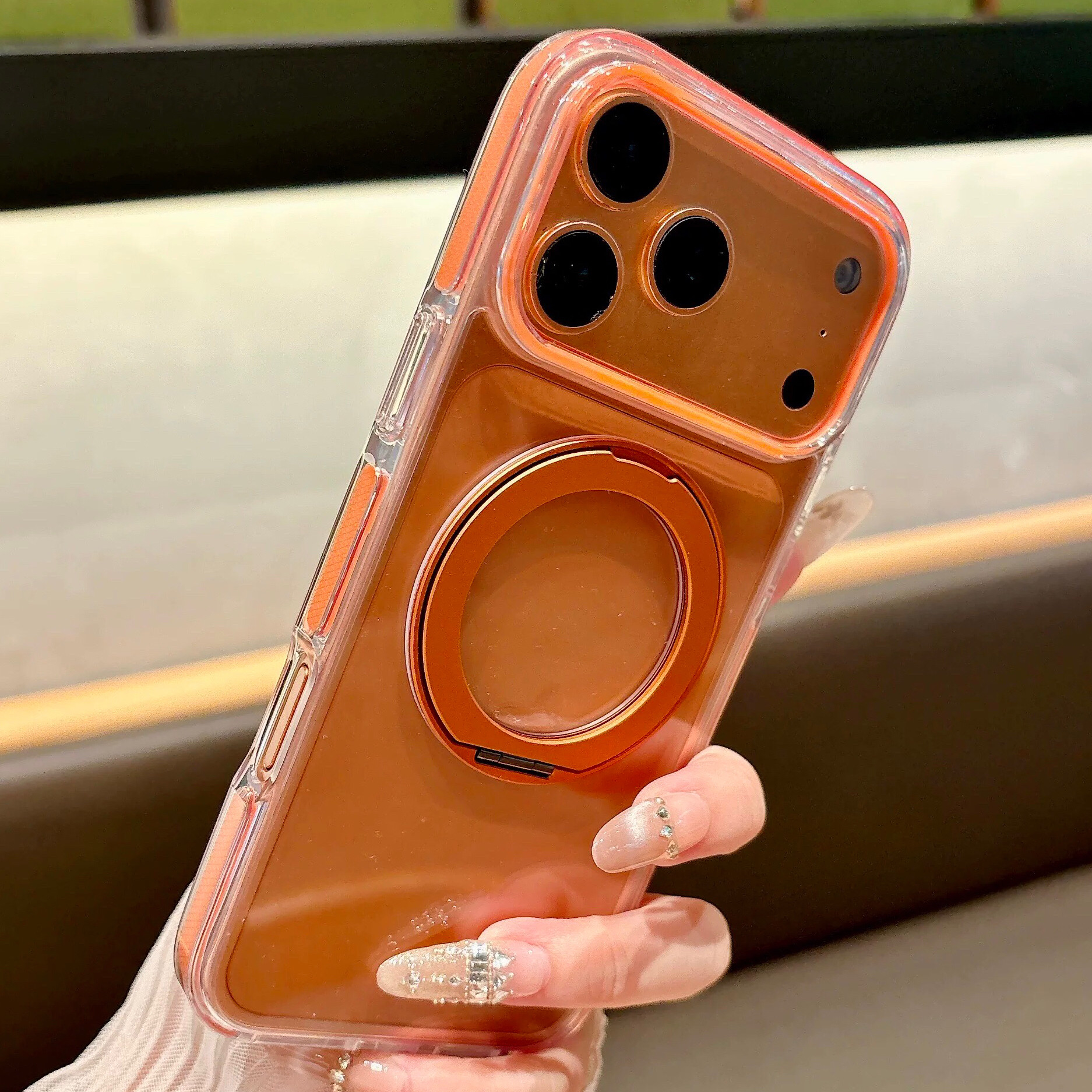 小众ins风高级感折叠支架适用苹果17promax手机壳iPhone17女新款16个性时尚15男14韩系16Pro防摔保护套13韩系
