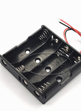 5号4节电池盒  串联6V 五号四节 AA电池座带红黑导线 DIY玩具配件