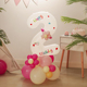 创意白色生日数字123气球立柱 女孩女宝宝一周岁派对场景布置装 饰