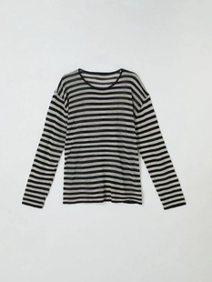 shirt ZUKIZUKI春夏亚麻长袖 Linen 条套头纹t恤 Striped