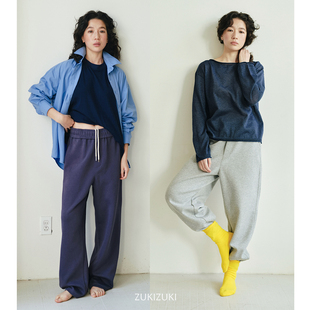 藏青 灰色 ZUKIZUKI 空气感宽松抽绳卫裤