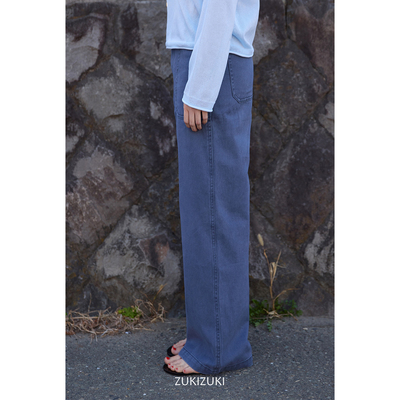 ZUKIZUKI 蓝色工装感牛仔裤