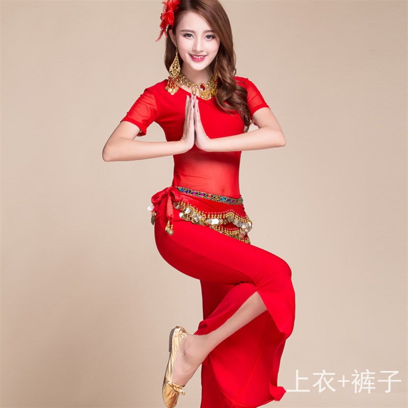 速发2021出款肚皮舞套装演新服肚皮舞服装夏春裤子网纱瑜伽练功服