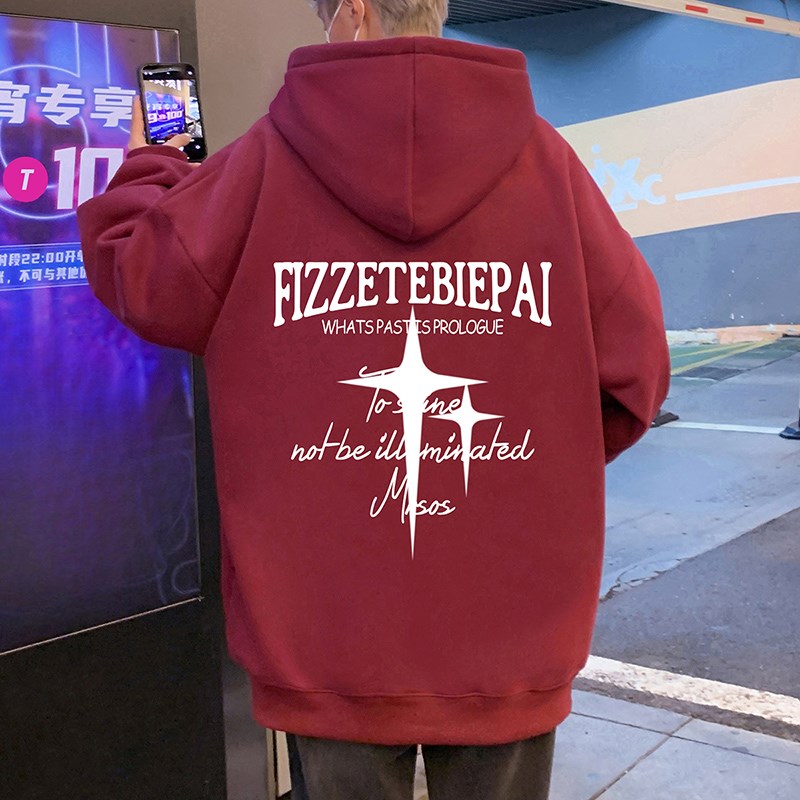 速发纯棉连帽卫侣男秋冬款帽e宽松外套情衣美式重磅oversiz衫上衣