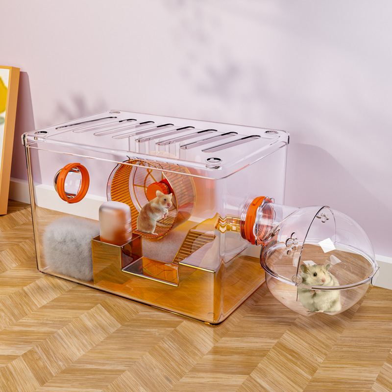 速发仓鼠笼子房丝华豪熊别墅柜笼小金子亚克力箱超大用品全套