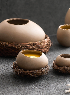 速发优格创意餐壳造型蒸蛋碗甜品碗鸵奶蛋形陶瓷碗酸鸟碗特色餐厅