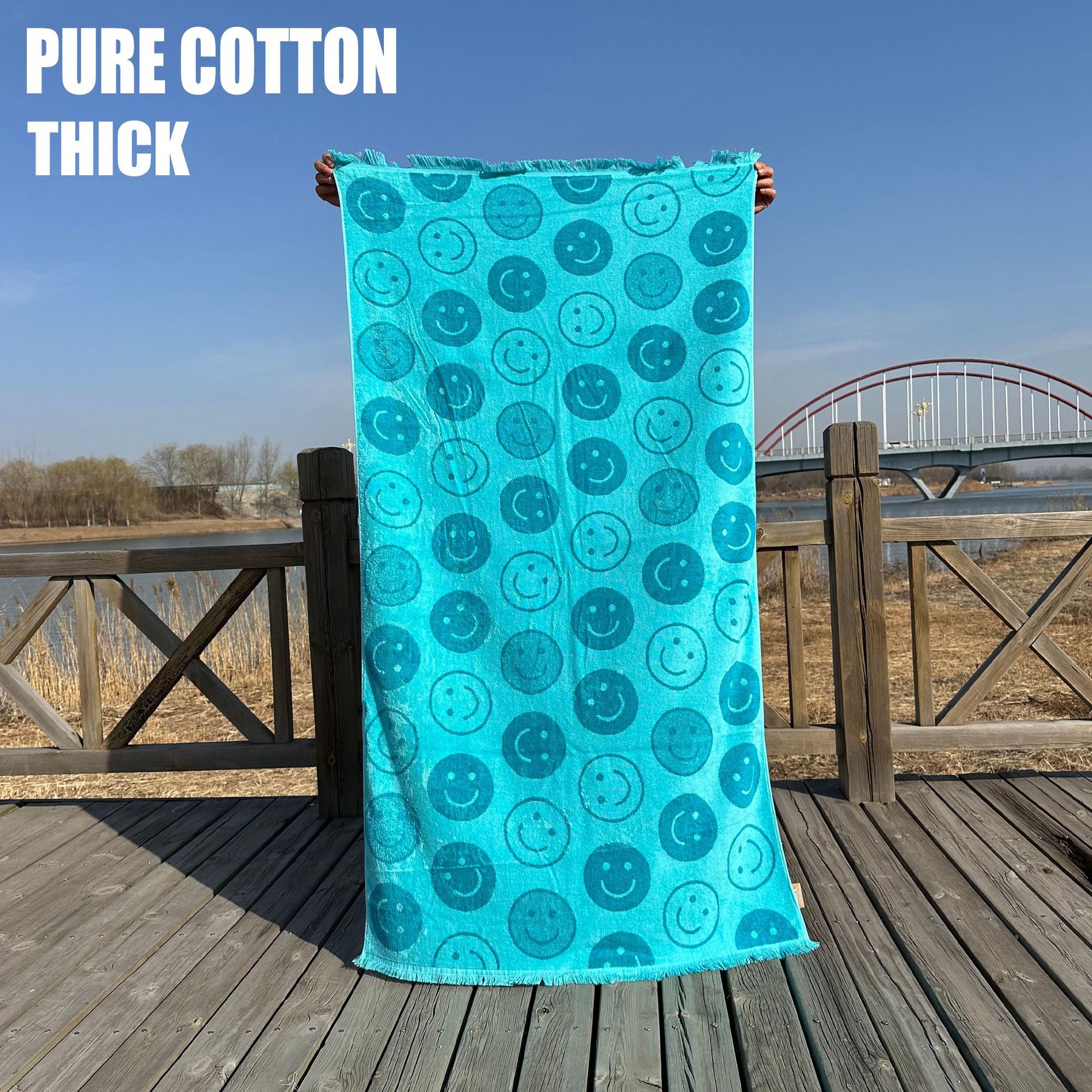 外贸出口纯棉印花90*180cm大浴巾