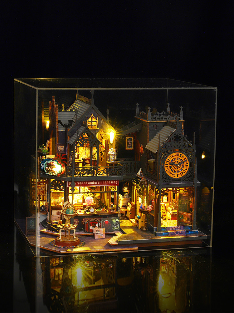수제 DIY 뮤직 박스 뮤직 박스 나무 캐빈 빌라 모델 해리포터 WIZARDING WORLD 생일 선물