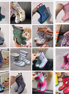 21-25码小码清仓0-3岁小马恐龙雨靴橡胶中筒可爱卡通雨鞋男童女童