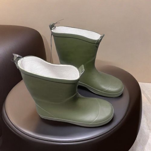 几双男大童成 人军绿色中筒橡胶雨鞋捡漏 36/37/39/41
