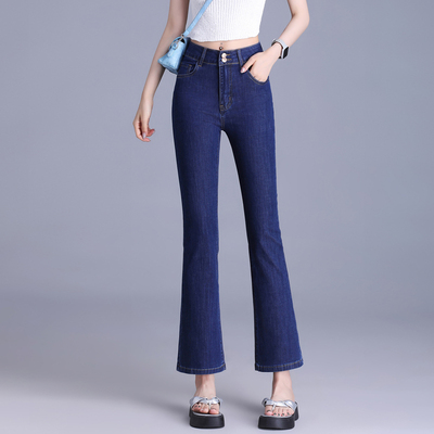 九分微喇牛仔裤女2025春夏新款高腰女士小个子薄款显瘦喇叭裤女裤