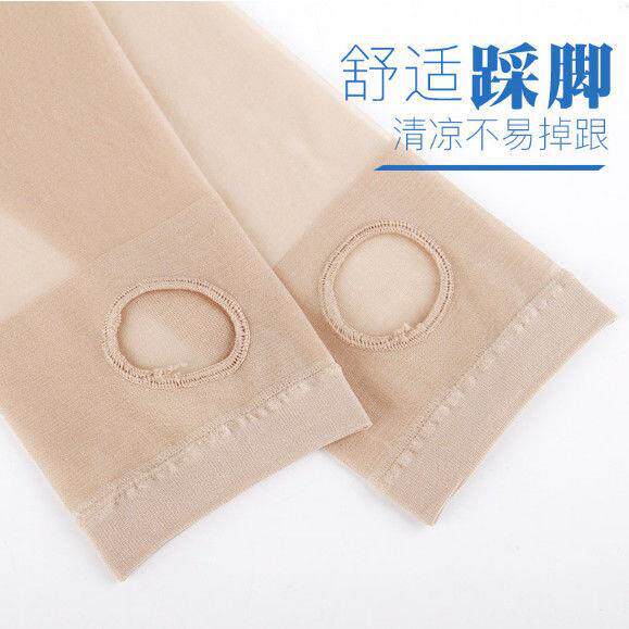 肤色黑踩脚丝袜夏季薄款女防勾丝连裤袜超薄肉色脚蹬丝袜连脚裤