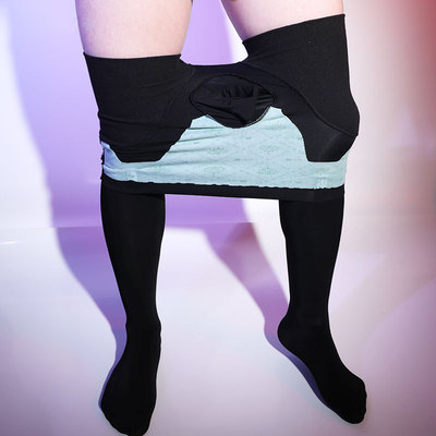 透彩秋冬加厚打底连裤袜男士裸感水光袜光腿高腰大码jj套加绒