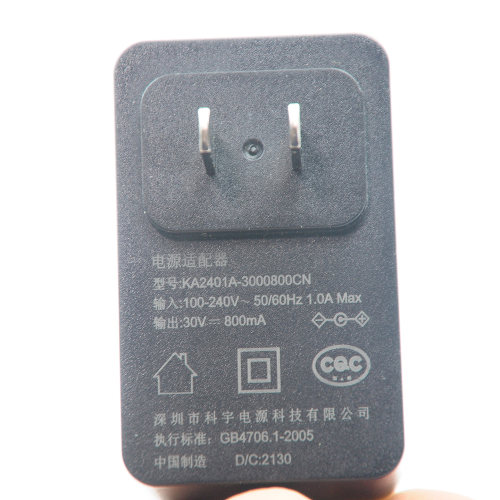 荣耀清易QYXCQ01吸尘器充电器KA2401A-3000800CN 30V 800mA适配器