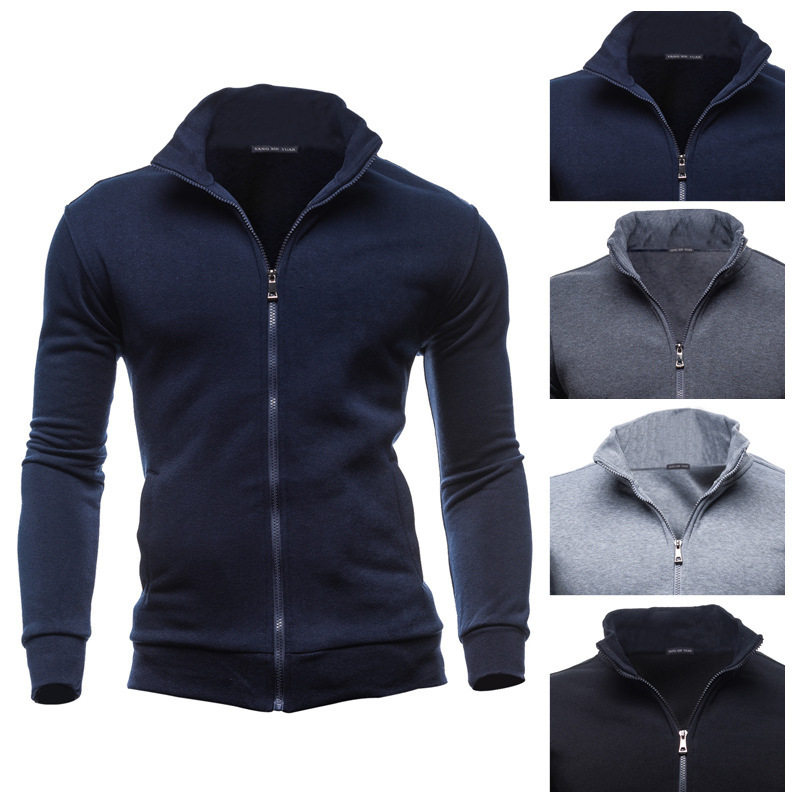 男复古运动抓绒拉链外套Men's Sports Casual Fleece Zipper Coat