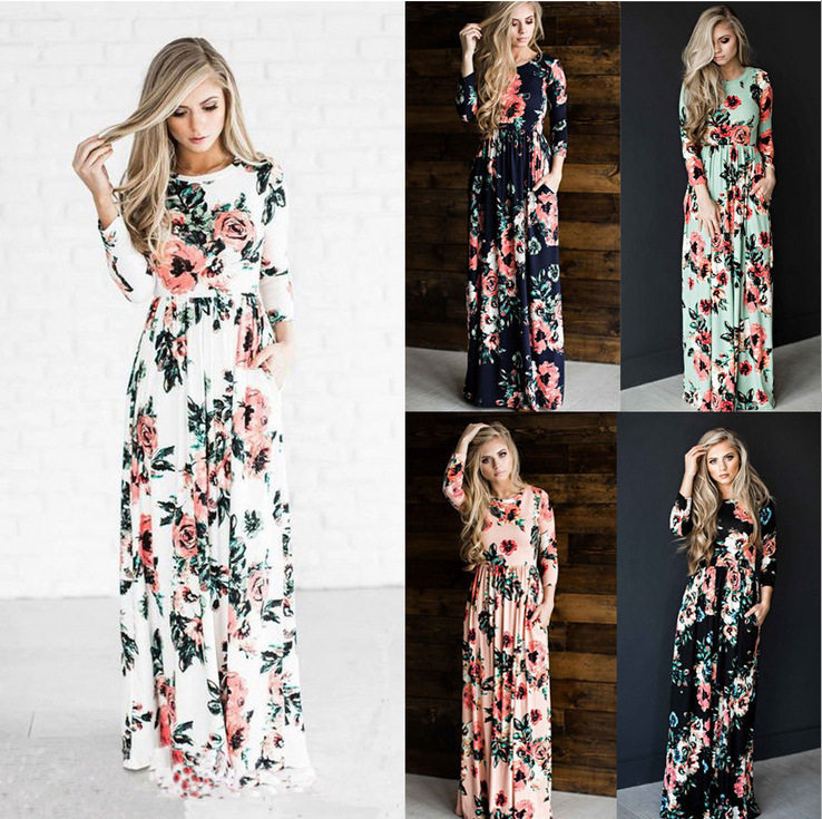 Summer new women's casual printed dress夏季新款女印花连衣裙图片