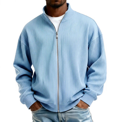 2026Men's zipper semi high neck sweatshirt男士拉链半高领卫衣