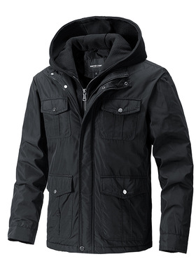 Men's winter hooded workwear jacket 冬季连帽可拆内胆工装夹克