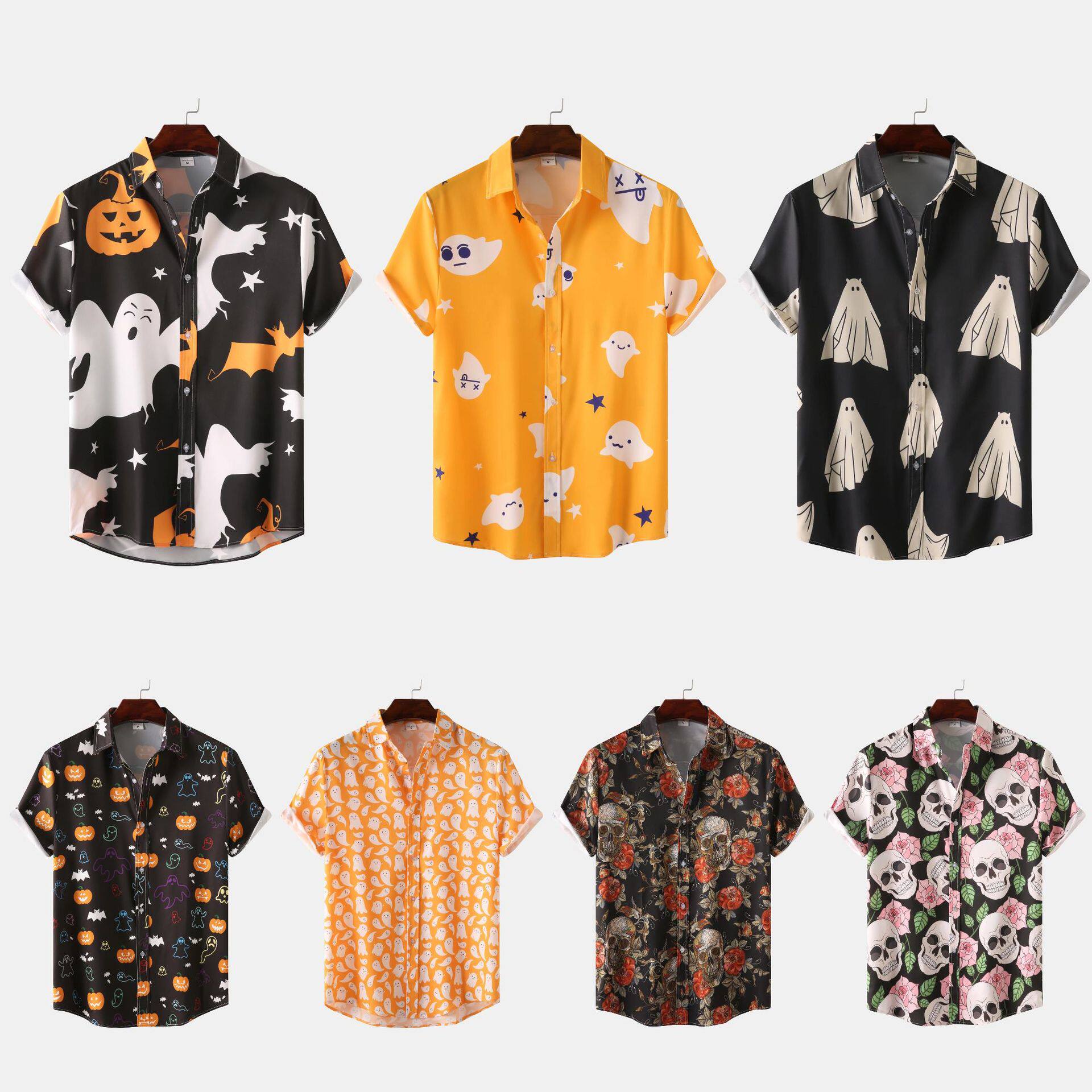 2023新款夏威夷风情男士沙滩碎花短袖衬衫hawaiian floral shirts