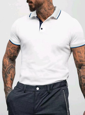 男士速干运动翻领短袖广告衫文化衫short sleeved cultural shirt