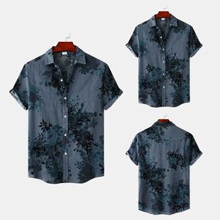 2023春夏款碎花短袖翻领宽松休闲衬衣 Short Sleeve Casual Shirt