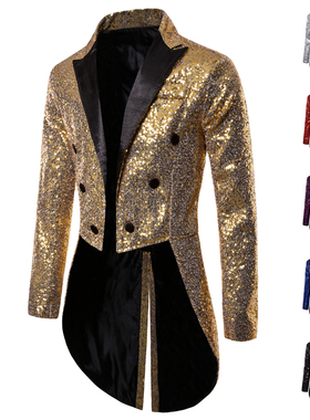 Men's Sequins Performance Suit Tailcoat 男亮片演出西装燕尾服
