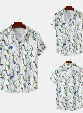 2023夏季新款男士时尚休闲碎花短袖衬衫Summer Shortsleeve Shirt