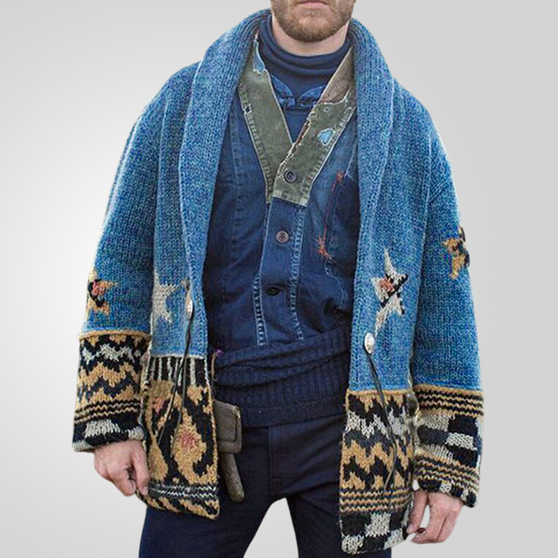 Men autumn and winter jacquard cardigan sweater 提花开衫毛衣
