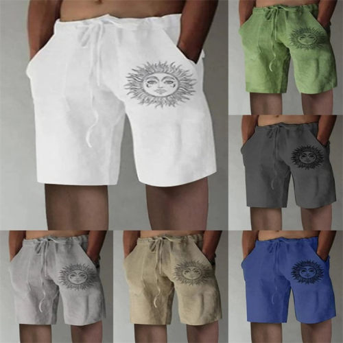 Men's summer printed front pocket loose casual shorts 男短裤
