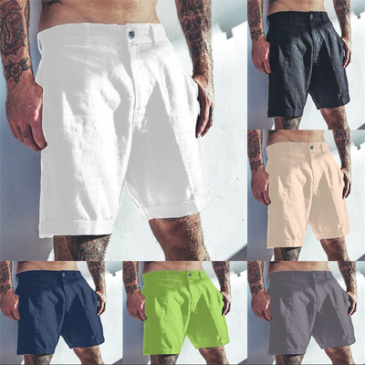 Men's summer pocket solidcolor comfortable breathable shorts