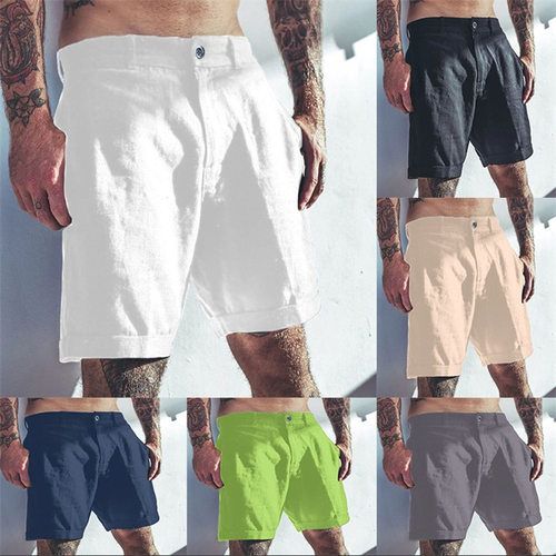 Men's summer pocket solidcolor comfortable breathable shorts