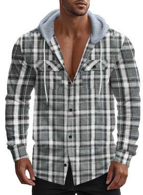 American retro checkered shirt casual jacket复古格子衬衣外套