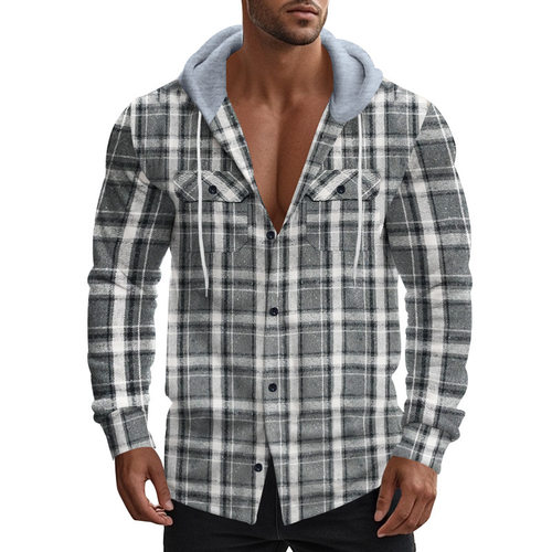 American retro checkered shirt casual jacket复古格子衬衣外套