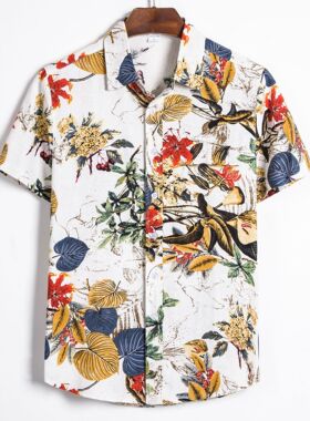 短袖印花衬衫Hawaiian Holiday ShortSleeve Printed Men's Shirt