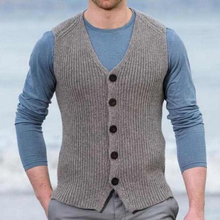 2023 男秋款休闲打底毛织背心Men's casual bottomed woolen vest