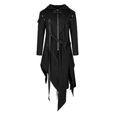 Men's Gothic Style Hip Hop Irregular Trench Coat Hooded Cape