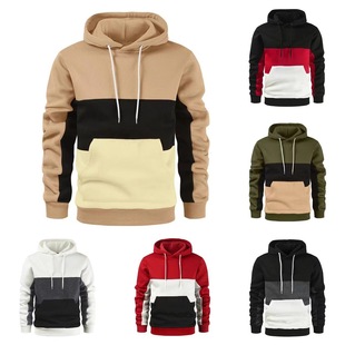 拼色连帽卫衣Men Hooded Fashion Block Sweatshirt Color 男时尚
