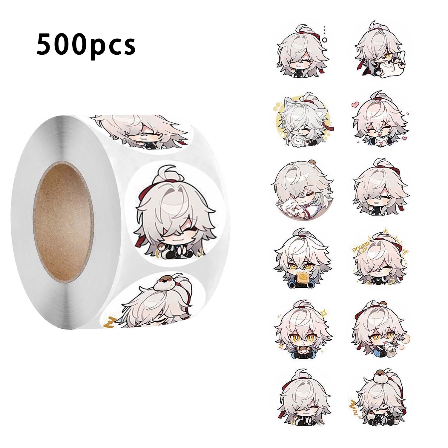 500张/卷崩坏星穹铁道景元周边卷卷贴纸diy素材手账标签封口贴画